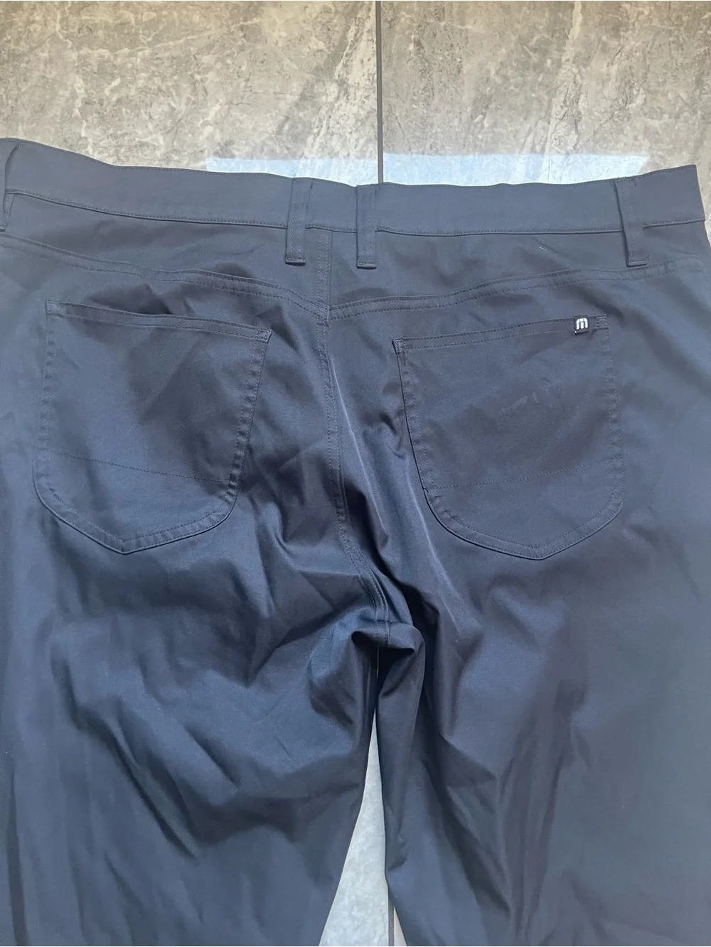 TravisMathew Mens Black Performance Golf Pants Size 40 Black 100% Polyester Tech
